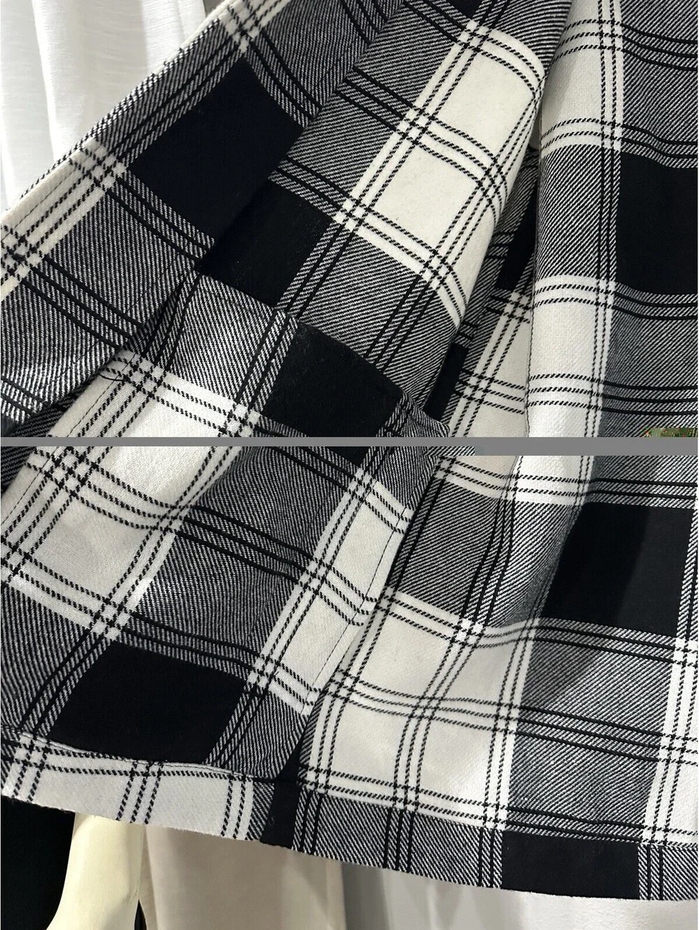 ZARA Men’s Woven Plaid Overshirt Men’s Size SMALL Black And White Checkered